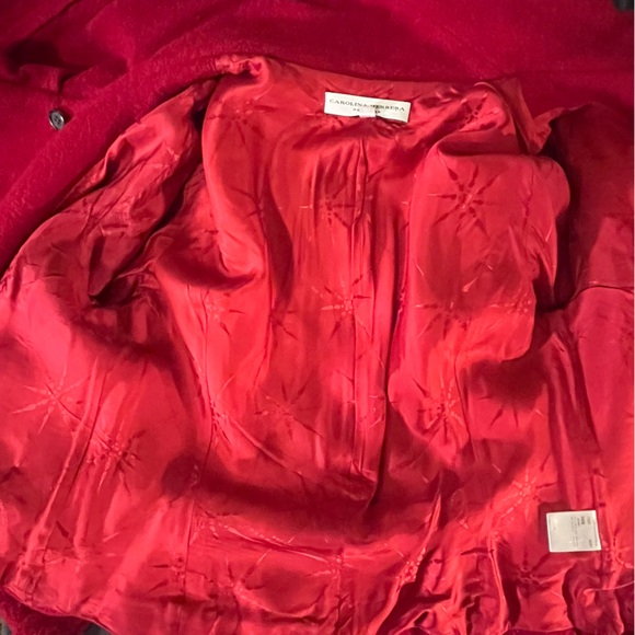 Vintage Carolina Herrera New York Red Virgin Wool Jacket – Size 16 - Picture 16 of 16